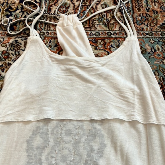 Super fun cream w/ grey pattern with grey beads and race back w/ beaded straps - Picture 14 of 15